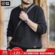 馬登工裝 美式復古針織亨利衫阿美咔嘰豎條紋套頭毛衣男秋季 黑色 L