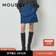moussy新品簡(jiǎn)約百搭A(yù)字牛仔半身裙短裙女010FS711-05 110藍(lán)色 S 00001