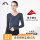 愛(ài)暇步 瑜伽服女上衣秋冬專(zhuān)業(yè)高端時(shí)尚短款顯瘦氣質(zhì)仙氣長(cháng)袖瑜伽T恤特價(jià) A0223NSM水墨藍/萊卡磨毛/含胸墊 L