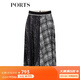 PORTS寶姿春夏新品半身裙百褶裙LM8S028MPT031 黑色印花 M (6)