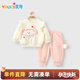 優(yōu)奇嬰兒衣服女寶寶春秋長(cháng)袖套裝嬰幼兒早秋長(cháng)袖長(cháng)褲分體兩件套外出