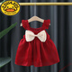 G.DUCKKIDS女寶寶夏裝無(wú)袖吊帶連衣裙2025新款嬰兒0一3歲小童裝純色女童裙子 紅色 80 cm