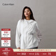 Calvin KleinJeans春秋女戶外運(yùn)動(dòng)收腰c(diǎn)k輕薄透氣連帽沖鋒款?yuàn)A克外套J223485 YAF-月光白 S