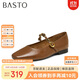 百思圖25春簡(jiǎn)約復古瑪麗珍鞋方跟女單鞋M1107AQ5 棕色 37