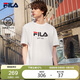 FILA 斐樂(lè )官方男女同款針織T恤2025年夏季純棉寬松休閑情侶短袖t恤