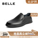 百麗七夕禮物BELLE牛皮男商務(wù)休閑皮鞋18029AM1 黑色3  42