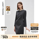 朗姿純羊毛法式復(fù)古高級(jí)感長袖裙子2025年春季新款顯瘦氣質(zhì)連衣裙 深灰色 S