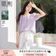 香影萊賽爾天絲襯衫女泡泡袖2025夏裝新款溫柔風(fēng)襯衣漸變紫色上衣 紫色 L 165/88A/110-125斤