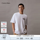 Calvin KleinJeans夏季男女情侶中性ck休閑字母寬松純棉重磅短袖T恤J400448 YAF-月光白 2XL