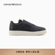 EMPORIO ARMANI/阿瑪尼官方旗艦新款男輕戶(hù)外運動(dòng)休閑牛皮剖層革小白板鞋 00002-黑色 42
