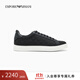 EMPORIO ARMANI/阿瑪尼官方旗艦新款男輕戶(hù)外綁帶小白鞋休閑運動(dòng)板鞋秋冬 MC012-黑色 42