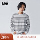 Lee【張凌赫同款】商場(chǎng)同款25早秋新品舒適版圓領(lǐng)條紋男長(zhǎng)袖T恤 白色 L