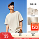 安踏【快干棉】T恤男女同款2025秋季情侶吸濕排汗LOGO寬松休閑t恤 【小logo】奶酪卡其8125-2 M /170