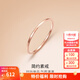 周六福（ZLF）  18K金戒指女款玫瑰金彩金輕奢簡(jiǎn)約尾戒素圈戒指 12號