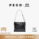 PECO城市系列Hobo包大容量水桶包單肩腋下美拉德托特女包生日禮物 中號經(jīng)典黑頭層樹(shù)皮皺小?，F貨