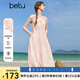 百圖betu女裝2025夏季新款連衣裙抽繩收腰無(wú)袖減齡背心裙子女2506T55 淺粉紅 M