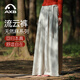 愛(ài)暇步春季禪意國風(fēng)棉麻瑜伽褲女內觀(guān)流寬松垂墜闊腿長(cháng)褲運動(dòng)休閑流云褲 杏松灰/天然亞麻肌理感 【建議手洗/清洗前看洗滌說(shuō)明】 M