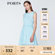 PORTS寶姿商場(chǎng)同款 新品女裝甜美木耳邊裝飾無(wú)袖連衣裙SN8D027HPP022 煙波色 M (6)