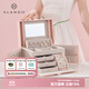 VLANDO生日禮物禮盒裝送新人閨蜜首飾收納盒高檔飾品送女朋友首飾盒 櫻花粉-十字紋