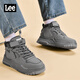 Lee男鞋2025秋季新款高幫板鞋男士休閑戶(hù)外高幫鞋魔術(shù)貼厚底真皮板鞋 灰色L253UB595 41