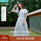 茵曼法式度假風(fēng)背心連衣裙女2025年夏季新品歐若風(fēng)藍色無(wú)袖長(cháng)裙子 淺藍色-W18528158 M