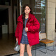 25新款白鴨絨加肥加大碼羽絨服女孕婦200斤胖mm短款羽絨外套300斤 紅色 3XL 170斤-200斤