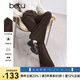 百圖betu女裝冬季新款休閑褲高腰燈芯絨坑條喇叭褲褲子女2411T74 咖啡色 L