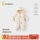 童泰（TONGTAI）嬰兒連體衣冬季純棉夾棉寶寶衣服兒童連帽哈衣爬服抱衣黃色73cm