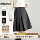 尚都比拉半身裙女裝秋冬新款學(xué)院風(fēng)百褶裙小個(gè)子簡(jiǎn)約A字短裙 石墨灰 L 