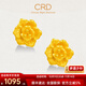 CRD克徠帝黃金耳釘牡丹花足金耳飾女花開(kāi)富貴足金999實(shí)心節(jié)日禮物 4.6g