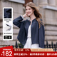 百圖betu女裝2025秋季新款短外套自由派無(wú)領(lǐng)港風(fēng)仿丹寧外套女2508T51 藏青 L