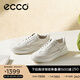 愛步（ECCO）平底鞋女 倪妮同款牛皮板鞋系帶休閑運動鞋 街頭272803 白色/灰白色27280356946 38