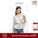 JESSIE【花信風(fēng)】2025年秋季新款法式印花雪紡上衣女款收腰荷葉邊 花色 M