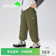 EBAER春季男女童休閑褲衛褲戶(hù)外寬松微彈防潑水褲子 軍綠色 130 