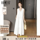 絲柏舍休閑連衣裙2025夏裝新款女裝無(wú)袖慵懶風(fēng)寬松款A字中長(cháng)裙