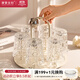 摩登主婦玻璃杯套裝家用辦公室水杯帶收納架杯子咖啡杯酒杯果汁杯 【帶旋轉杯架】玻璃水杯6個(gè)裝