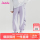 笛莎童裝女童褲子2025秋季中童女孩寶寶兒童束腳褲運動(dòng)褲 淺紫 150