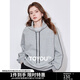 初語(yǔ)運動(dòng)抽繩連帽衛衣女2025春秋新款時(shí)尚百搭套頭衫寬松高領(lǐng)上衣情侶 花灰色 L