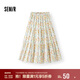 森馬（Semir）半身裙女油畫(huà)風(fēng)碎花蛋糕裙多巴胺2025夏甜美A字長(cháng)裙10D325120005