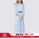 MeetMetro瑪依爾法式仙女連衣裙女2025秋新款高端氣質(zhì)純欲風(fēng)裙子禮服長(cháng)裙 淺藍【現貨】 M