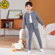 G.DUCKKIDS兒童校服神器內膽棉褲棉衣加厚男女童冬裝內穿套裝中大學(xué)生保暖褲 灰色男童套裝-新版沒(méi)有口袋 120 建議110-120cm6-7歲