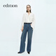edition牛仔褲女土耳其棉藍色寬松闊腿褲休閑褲新復古回潮 牛仔藍色 XL (29)