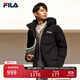 FILA 斐樂(lè )男裝羽絨服冬季保暖連帽運動(dòng)休閑加厚外套開(kāi)衫上衣 正黑色-BK L 175/96A/L