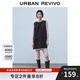 UR2025夏季新款女裝休閑拼接格紋無(wú)袖牛仔連衣裙UYY850157 靛藍 L