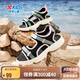 特步（XTEP）兒童女童夏日網(wǎng)面透氣涼鞋露趾沙灘鞋 黑/帆白 35