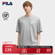 FILA 斐樂(lè )官方插畫(huà)師聯(lián)名情侶針織短袖2025春季新款時(shí)尚休閑寬松T恤 合金灰(16-3915TCX)-GY 2XL 185/104A/XXL