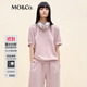 MO&Co.【active系列】衛衣2025秋新品羅紋高領(lǐng)闊袖棉質(zhì)MBE3SWS003 霧粉色 S /160