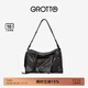 GROTTO個(gè)樂(lè )25年新款SoftCollar保齡球包單肩包小號中號通勤斜挎包 經(jīng)典黑M 亮銀