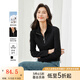 梵希蔓黑色時(shí)尚休閑半拉鏈T恤女2025年春新款設計感顯瘦打底上衣 M5783 黑色 XL