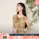 三彩【浮光掠影】2025夏季新款網(wǎng)紗印花皮膚衣暈染T恤修身套頭C 黃色暈染 M 160/84A